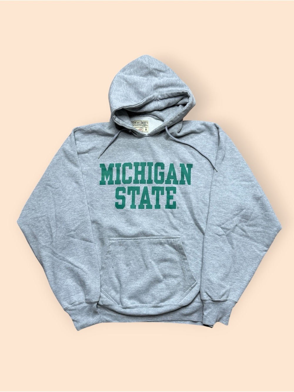 Vintage Michigan State Spartans Steve & Barry’s Y2K Hoodie Medium Gray Vtg 2000s
